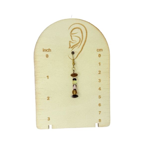 Handcrafted Beaded Drop Earrings with Mixed Glass Beads, Boho Style, 2" Dangle - Picture 10 of 12